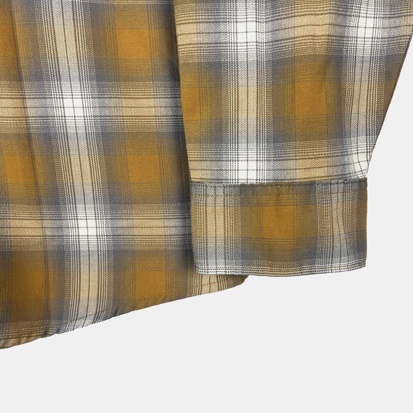 Wrangler Plaid Shirt Men’s 2XL Orange Gray Flap Pockets snap Lightweight Flannel - Picture 8 of 13